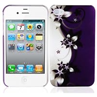 Hard Case Back Cover Works with Apple iPhone 4 / 4G / 4S – Bumper Protection Skin Design: Purple Violet