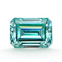 Loose Moissanite 40 Carat, Blue Color Diamond, VVS1 Clarity, Emerald Cut Brilliant Gemstone for Making Engagement/Wedding/Ring/Jewelry/Pendant/Earrings/Necklaces Handmade Moissanite
