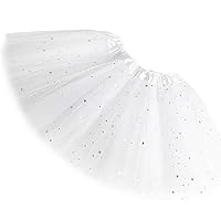 Rysly Girls Sparkle Tutus Princess Ballet Dance Layered Tulle Tutu Skirts,2-8T