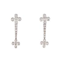 *RYLOS Dangling Diamond Coctail Earrings in 14K White Gold