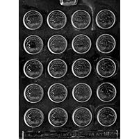 Cybrtrayd Small Coins Chocolate Candy Mold with Exclusive Cybrtrayd Copyrighted Chocolate Molding Instructions