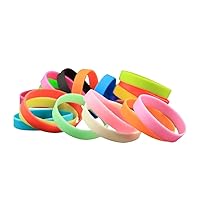 BESTOYARD 24pcs Kids Bracelets Bangles for Kids Silicone Bracelets for Kids Blank Silicone Wristbands Silicone Bracelets for Adults Silicone Wristbands Bulk Light Board Jewelry No Words