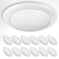 ASD LED Disk Lights 6 Inch | 5000K Daylight, 15W 1300LM | Low Profile Dimmable Flush Mount Ceiling Light, Surface Mount Lighting Fixture for Kitchen, Bedroom, Bathroom | ETL Energy Star - 12 Pack