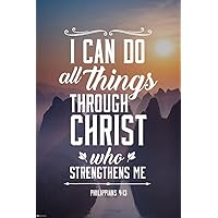 Laminated I Can Do All Things Through Christ Who Strengthens Me Philippians 4 13 Bible Quote Spiritual Decor Motivational Poster Bible Verse Christian Wall Decor Scripture Poster Dry Erase Sign 12x18