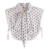 Fake Collar Detachable Half Shirt Blouse False Collar Elegant Polka Dots Bow Knot for Women Girls