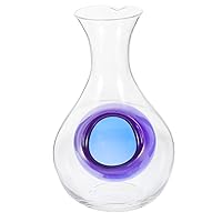 BESTOYARD Japanese Cold Sake Decanter Glass Bottle with Ice Pocket 400ML Cold Sake Chilled Server Red Wine Carafe Wine Aerator Purifier for Home Bar