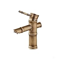 All The Antique Copper Faucet hot and Cold Water Faucet Console Console Vanity Area with Sink Water Faucet Antique Brass Faucet, B1 Single Cool Bamboo