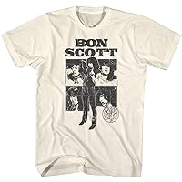 Bon Scott T Shirt Classic Rock Singer Picture Collage Adult Short Sleeve T-Shirts Music Shirts Vintage Style Graphic Tees