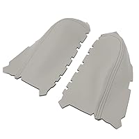 DNA Motoring ZTL-Y-0060 Pair Grey Front Door Panels Card Armrest Leather Cover Skin Replacement