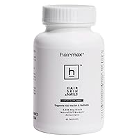 HairMax Hair Supplement, Biotin Supplement that promotes Hair, Skin and Nail Health, Contains 2500mcg Biotin, Niacin, Folic Acid, Hyaluronic Acid, DHT Blockers, MSM & Antioxidants.