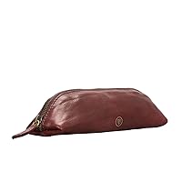 Maxwell Scott | Womens Luxury Leather Pencil Case | The Felice Nappa | Handmade In Italy | Wine Red