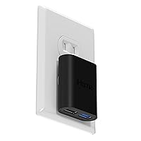 iHome 2 Port USB Wall Charger: AC Pro Multiport USB Charger, USB Plug Adapter & Phone Charging Block, Double USB Wall Plug, Flat 2 Port USB Charger & USB Wall Adapter