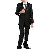 Boys' One Button Suit Three Pieces Shawl Lapel Complete Wedding Outfit