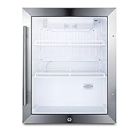 Summit Appliance SCR314L Compact Beverage Center; 2.1 cu.ft; Automatic Defrost; Interior LED Light; Adjustable Thermostat; Sealed Back Front Lock