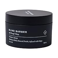 Blind Barber 60 Proof Wax - Matte Styling Wax for Men - Medium Hold, Workable Matte Texture with Volumizing Hops Extract - Water Based & Free of Greasy Oils (2.5oz / 70g)