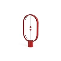 Heng Balance lamp, DesignNest, Switch on in mid-air, USB Powered LED Table lamp, Warm Eye-Care Designer Desk lamp, Contemporary Soft Light, Office, Home, Dorm, Bedside (Red)