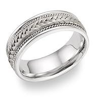 Platinum Braided Wedding Band Ring