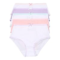 Girls Tagless Combed Cotton Brief Panties 5-Pack of Underwear