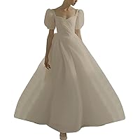 Elegant Women's Chiffon Short Sleeve Wedding Dress Lightweight Bridal Gown for Summer Weddings Short Sleeve
