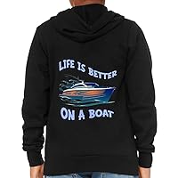 Life Is Better on a Boat Kids' Full-Zip Hoodie - Boat Hooded Sweatshirt - Print Kids' Hoodie