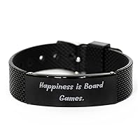 Inspire Board Games Black Shark Mesh Bracelet, Happiness is Board Games., Beautiful Gifts for Friends