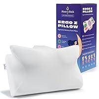 Ergo Z Pillow Comfort Set - Ergonomic Memory Foam Pillow with Premium Removable Washable Cotton Pillowcase