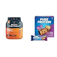 100% Whey Protein Powder, Chocolate, 1.78lbs & Pure Protein Bars, Chocolate Chip, 1.76oz (12 Count)