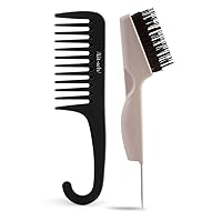 Kitsch Double Sided Hair Brush Cleaner tool & Wide Tooth Comb for Curly Hair with Discount