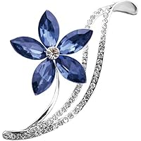 Simple Crystal Five-Leaf Flower Brooch Vintage Elegant Lapel Pin Badges Banquet Clothing Accessories Convenient design