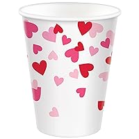 Cross My Heart Paper Cups - 9oz (Pack of 8) - Vibrant, Sturdy & Eco-Friendly Drinkware for Parties, Events & Everyday Use