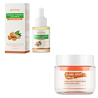 Turmeric and Vitamin C Face Serum for Dark Spots Ginger Root Extract for All Skin Types + Dark Spot Corrector Cream for Face & Body Sun Spot Remover