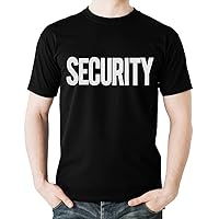 fresh tees Security Shirt 2 Sided Front Back Print | Event Safety Guard Staff Tee | Graphic T-Shirt for Men