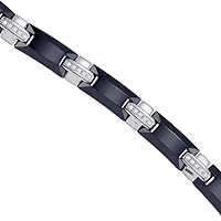 Tungsten Black Tone Mens Polished CZ Cubic Zirconia Simulated Diamond Cubic Zirconia Fancy Bracelet 9mm 8.5 Inch Jewelry Gifts for Men