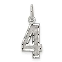 925 Sterling Silver Small Sparkle Cut Sport game Number Charm Pendant Necklace Jewelry for Women in Silver Choice of Numbers and 1 2 3 4 5 6 7 8 9