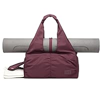 Travel Yoga Gym Bag for Women, Carrying Workout Gear, Makeup, and Accessories, Shoe Compartment and Wet Dry Storage Pockets