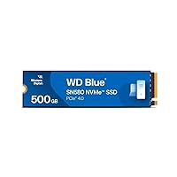 Western Digital 500GB WD Blue SN580 NVMe Internal Solid State Drive SSD - Gen4 x4 PCIe 16Gb/s, M.2 2280, Up to 4,000 MB/s - WDS500G3B0E