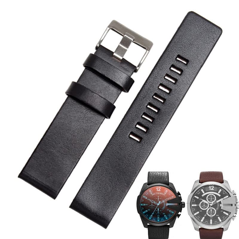 TPUOTI Cow Leather Strap For DIESEL Watchband DZ7312 | DZ4323 | DZ7257 With Stainless Steel Pin Buckle Strap 24 26 27 28 30mm Flat Band
