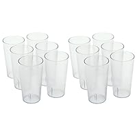 Clear Plastic Tumbler/Stackable Restaurant Beverage cup,12 Pk,16 oz.