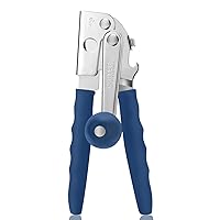 Commercial Can Opener, UHIYEE Hand Crank Can Opener Manual Heavy Duty with Comfortable Extra-long Handles, Oversized Knob, Large Handheld Can Opener Easy for Big Cans, Blue