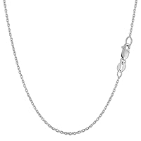 The Diamond Deal 14K Yellow or White Gold 1.25mm Shiny Round Cable Link Chain Necklace for Pendants and Charms with Lobster-Claw Clasp (16