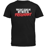 Old Glory You Can't Scare Me, My Wife is Pregnant Black Adult T-Shirt - Medium