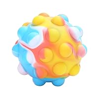 CQOMWX-3d Stress Resistant Cube Rainbow Ball Toy Decompression Extrusion Elastic Ball Children Aldo Relief Toy Gift3pcs 7.5cm