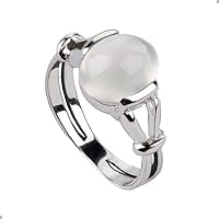 Vintage Vampire Jewelry Twilight Ring Silver Plated Bellas Moonstone Ring Bella Swan Engagement Ring Replica Fashion For Women Lady Girls Gift (No box, 7)