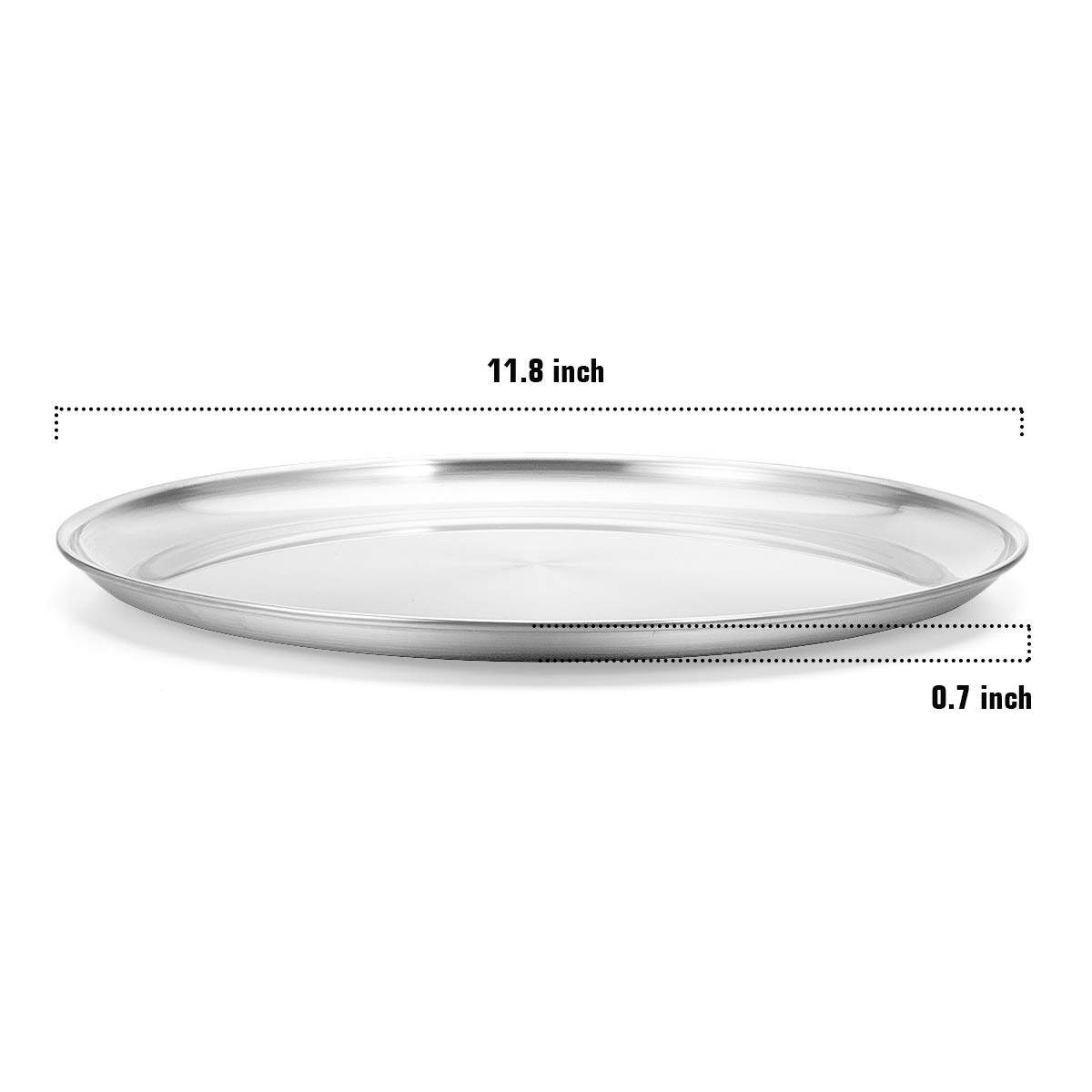 Deedro Pizza Baking Pan Pizza Tray 12 inch Stainless Steel Pizza Pan Round Pizza Baking Sheet Oven Tray Pizza Crisper Pan, Healthy Pizza Cooking Pan for Oven, 2 Pack