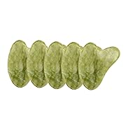 Room Decoration Natural Stone Massage Ice Rose Quartz Massager Facial Neck Scraper Health Care Massager for Face Neck Body Guasha 5pcs,5PCS-Green (Color : 5pcs-Green)