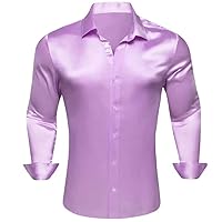 Men Shirts Solid Long Sleeve Casual Business Slim Fit Blouses Tops