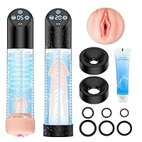 Electric Penis Pump, Adult Sex Toys Dick Enlarger for Men Erection, Air Water Extender with 6 Suction Modes, 3D Textured Pocket Pussy Male Masturbator, Adult Man Sex Toys & Games for Men Couples
