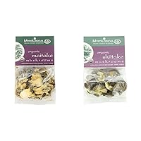 Mycological Dried Organic Maitake Mushrooms (1 Ounce Package) and Shiitake Mushrooms (1 Ounce Package) Bundle