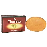 Chandrika Sandal Soap Bar, Coconut Oil and Sandalwood Soap for Men & Women – Cleansing & Moisturizing Face, Bath and Body Wash – Vegan Soap, 2.64 Oz (6 Pack)