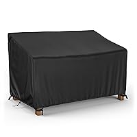 MR.COVER 2-Seater Patio Loveseat Cover, Patio Furniture Covers Waterproof, Fits up to 60W x 35D x 35H inches, with Air Vent and Handles, Black